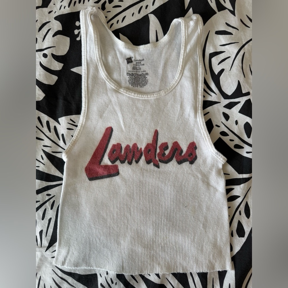 Landers wife beater size small White Tank Top cropped